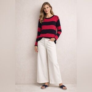 Lauren Ralph Lauren Striped Button Shoulder Sweater NWOT